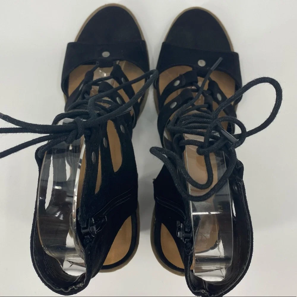 DV by Dolce Vita | Black Suede Lace Up Sandals - Picture 10 of 12